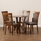Baxton Studio Marian Modern and Contemporary Grey Fabric and Walnut Brown Finished Wood 5-Piece Dining Set 174-9879-10899-Zoro - alternate 6